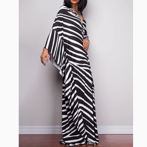 Chiffon Kaftan Beach Dress Caftan Swimsuit Cover Ups (BNIP) - Picture 4 of 6